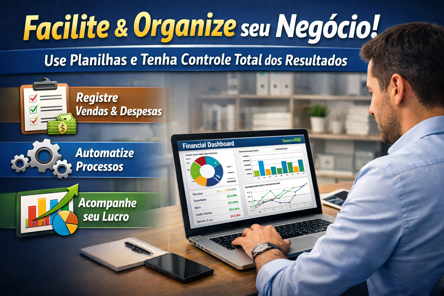 Planilha e painel Minhas Finanças Organizadas